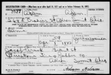 Adam Adam WWII Registration (1941)